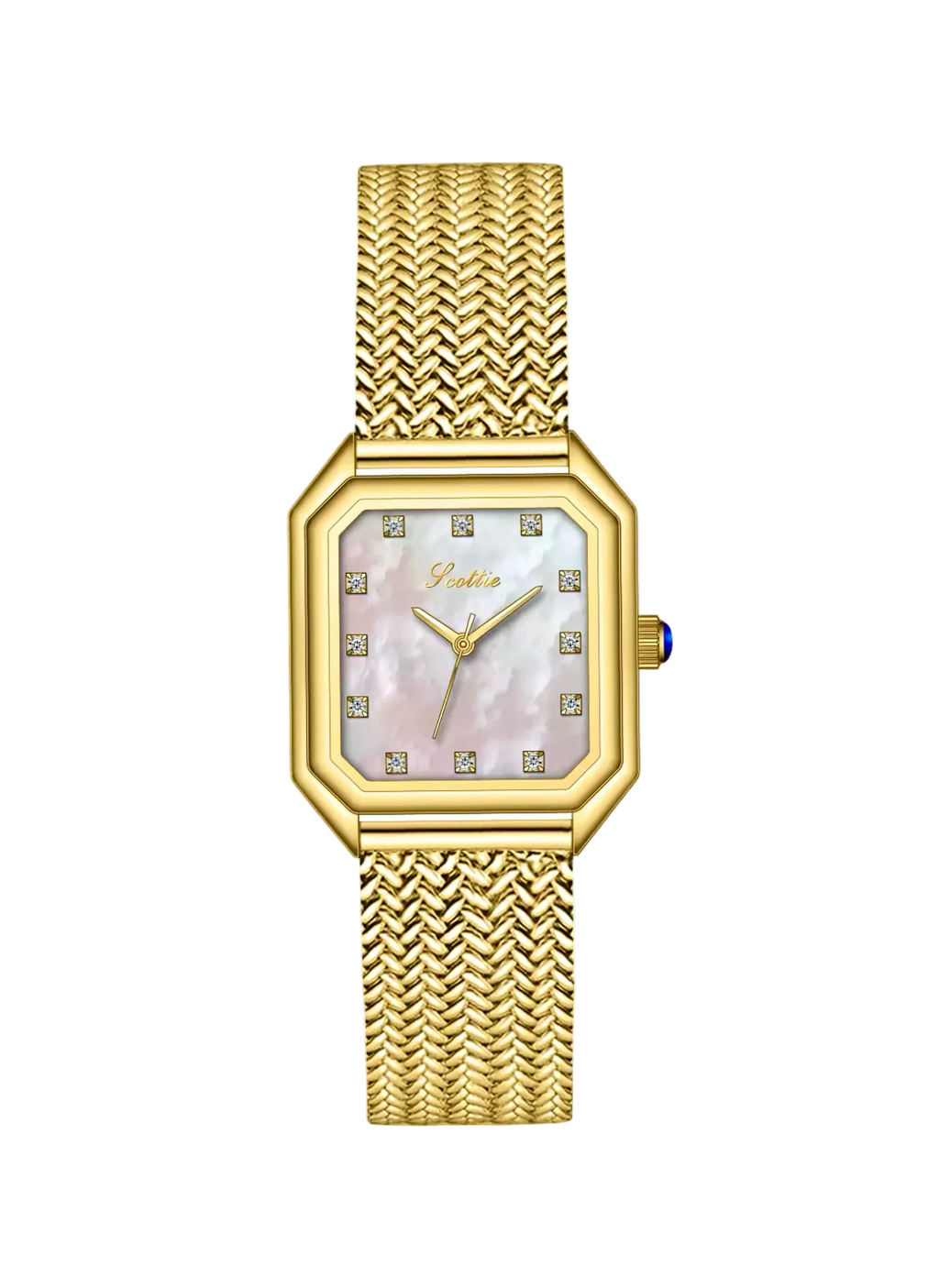 ساعة يد كلاسيكية بنسيج مُحاك