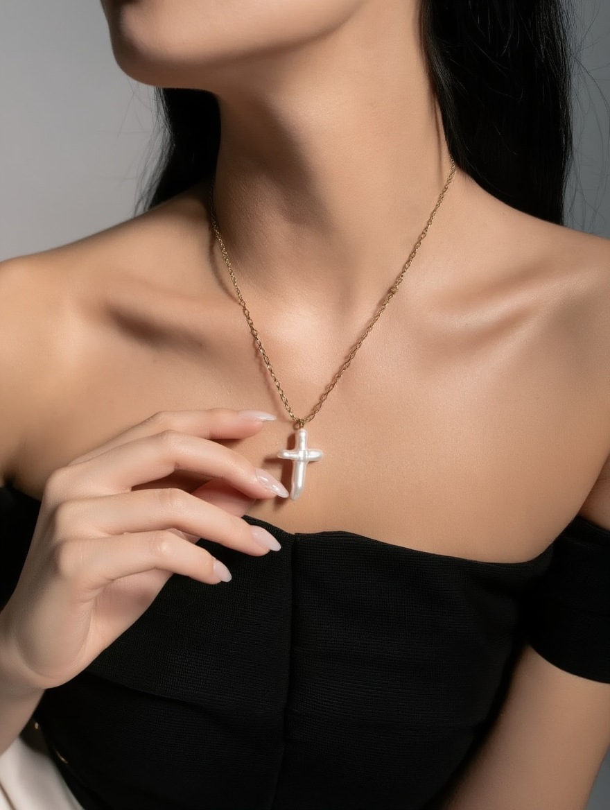 Baroque Pearl Cross