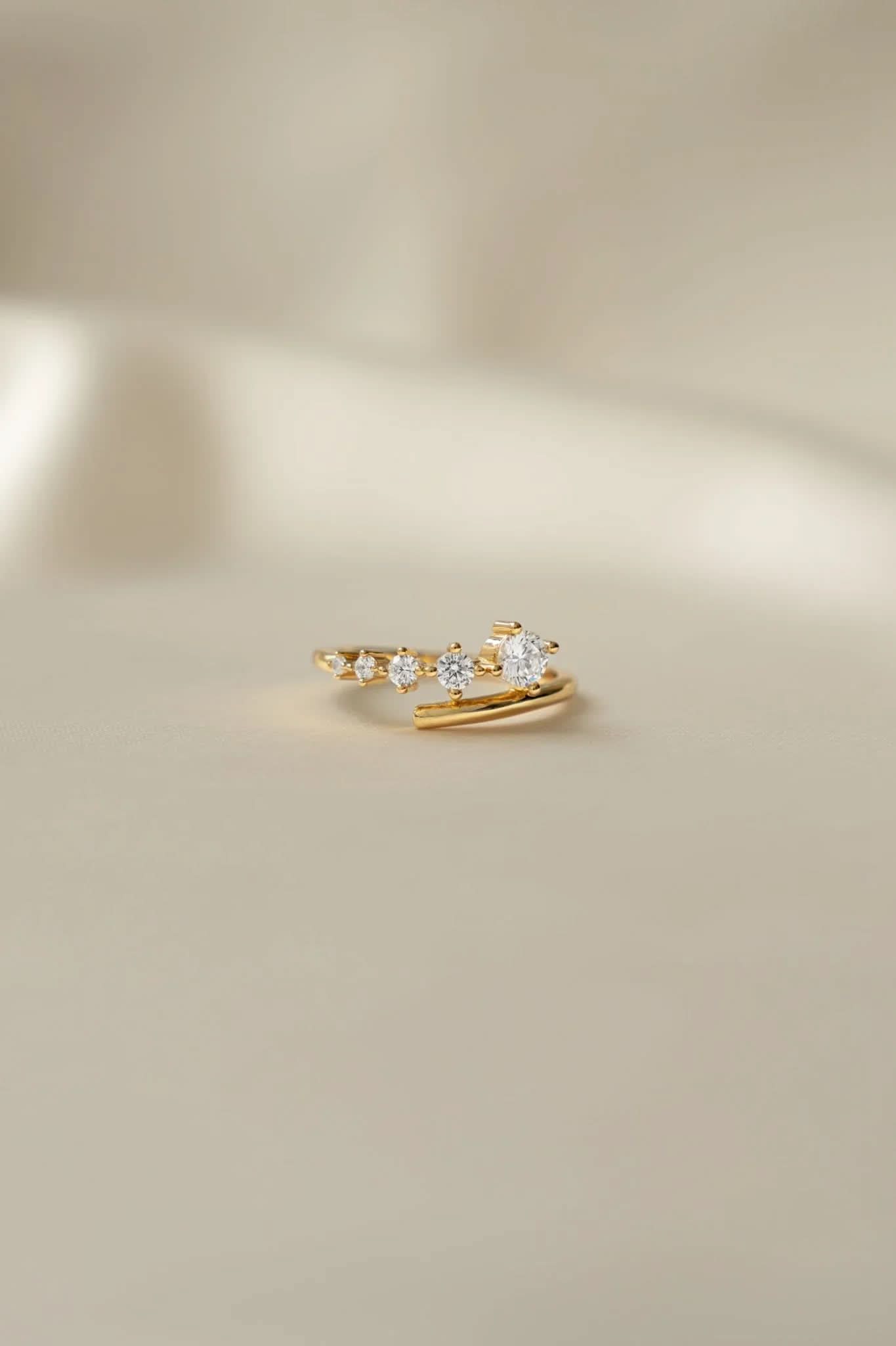 Diamond Bypass Ring