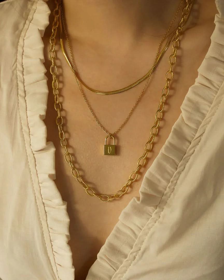 Lock Initial Necklace